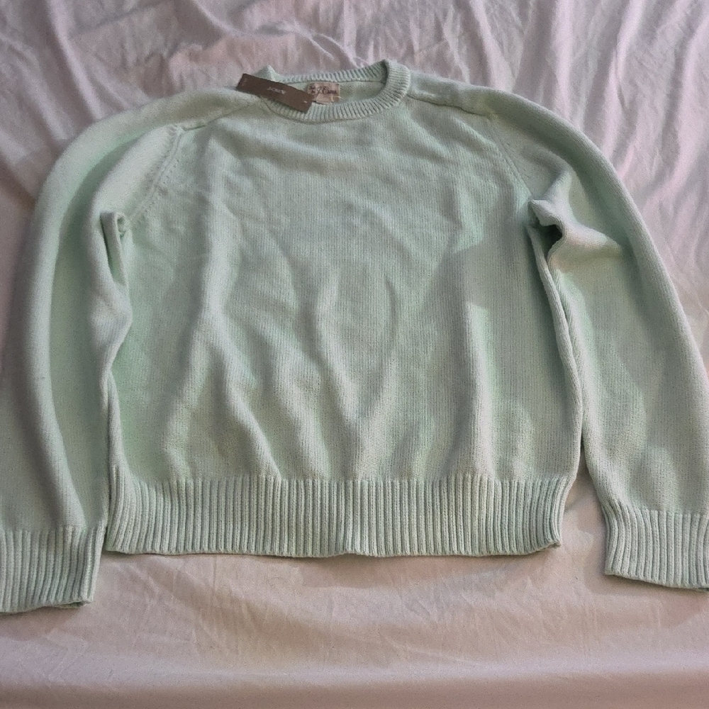 J. Crew Light Green Crewneck Sweater